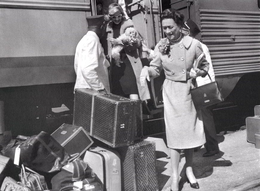 Archive image of the Duchess of Windsor and her Goyard trunks